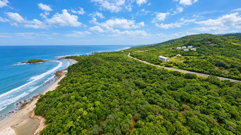 The Pacific coastline beside Surf Ranch Popoyo