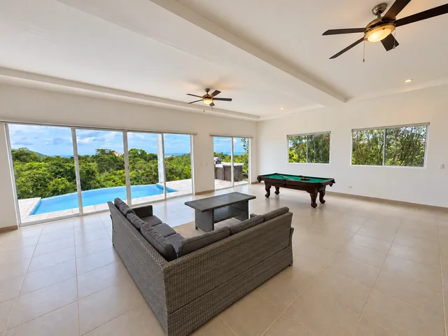 Downstairs living room with ocean views