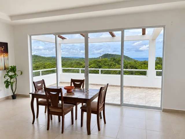 Dining area overlooking the coast