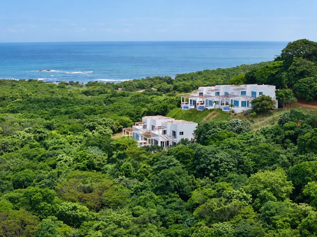 Ocean views across the hillside homes