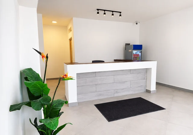 Welcome desk inside reception