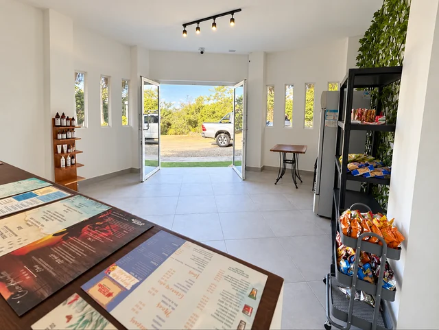 Inside the bright reception area