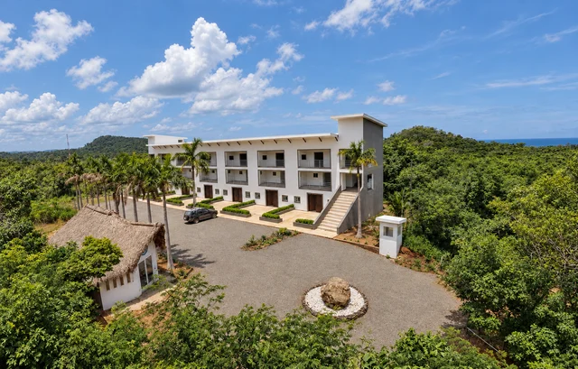 Aerial view of the condominiums and reception